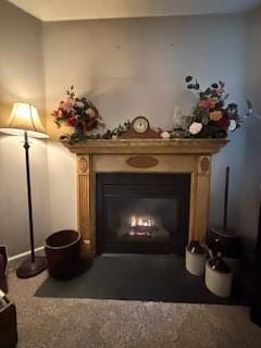 518 Equestrian Way, Mount Pleasant Twp Wml, PA 15666 - detailed view of a glass covered fireplace and carpet flooring