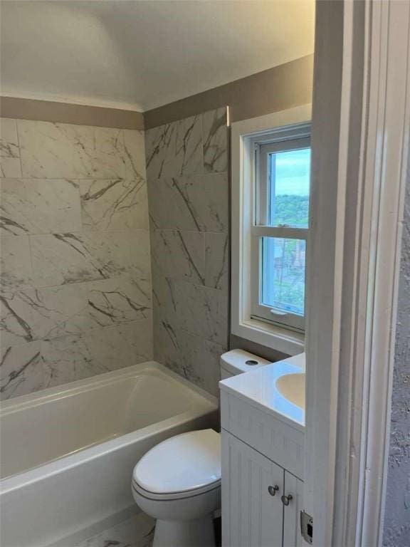 3309 Woodvue Dr, Whitehall, PA 15227 - full bathroom with vanity, toilet, and tub / shower combination