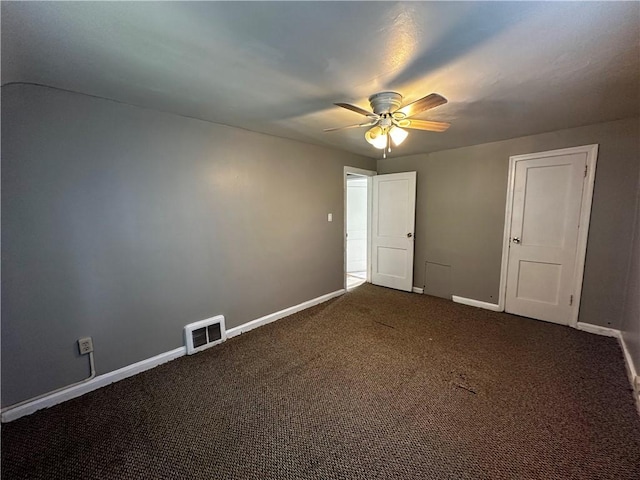 2310 Delaware Ave, New Castle/2Nd, PA 16105 - spare room with ceiling fan, baseboards, and dark colored carpet