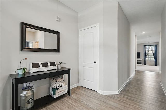 3005 Sir Charles Dr, Cecil, PA 15057 - hall with wood finished floors, baseboards, and recessed lighting