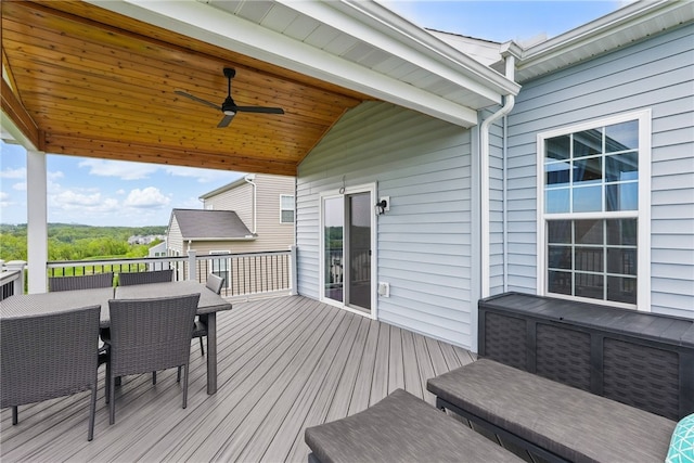 3005 Sir Charles Dr, Cecil, PA 15057 - deck featuring a ceiling fan and outdoor dining space