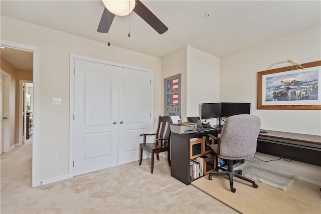 2282 Flint Dr, South Strabane, PA 15301 - carpeted office space featuring a ceiling fan and baseboards