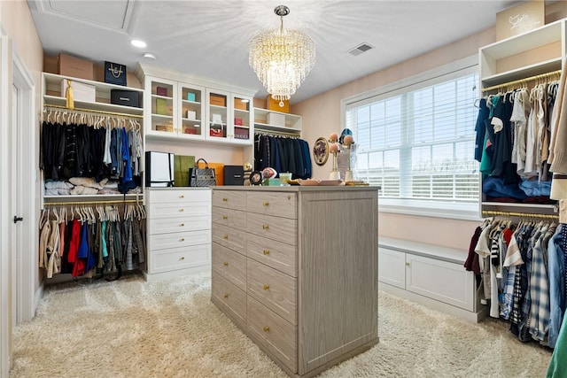 506 Villa Dr, Peters Twp, PA 15367 - walk in closet with carpet and a chandelier