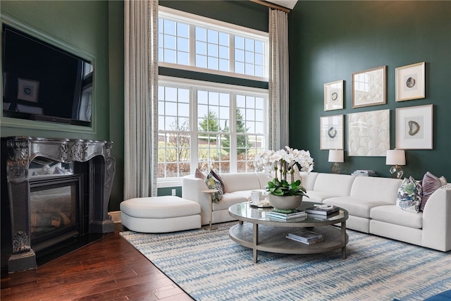 506 Villa Dr, Peters Twp, PA 15367 - living room featuring a fireplace and wood-type flooring