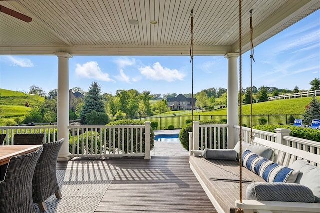 506 Villa Dr, Peters Twp, PA 15367 - wooden terrace featuring a fenced backyard