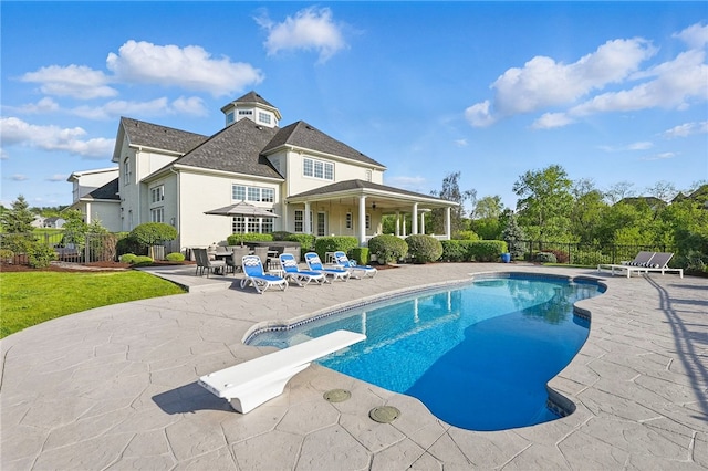 506 Villa Dr, Peters Twp, PA 15367 - view of pool with a patio and a diving board