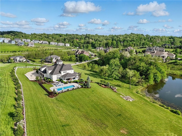 506 Villa Dr, Peters Twp, PA 15367 - aerial view of residential area with a pool area and a nearby body of water