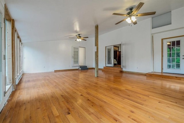 5 Rio Vista St, West Newton, PA 15089 - unfurnished living room with ceiling fan and light wood-style flooring