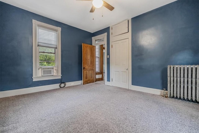 5 Rio Vista St, West Newton, PA 15089 - unfurnished bedroom with radiator, carpet, baseboards, a ceiling fan, and cooling unit