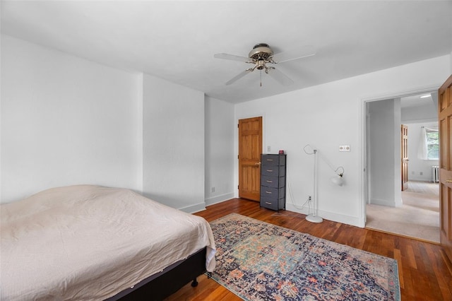 3983 Beechwood Blvd, Squirrel Hill, PA 15217 - bedroom featuring wood finished floors, baseboards, and ceiling fan