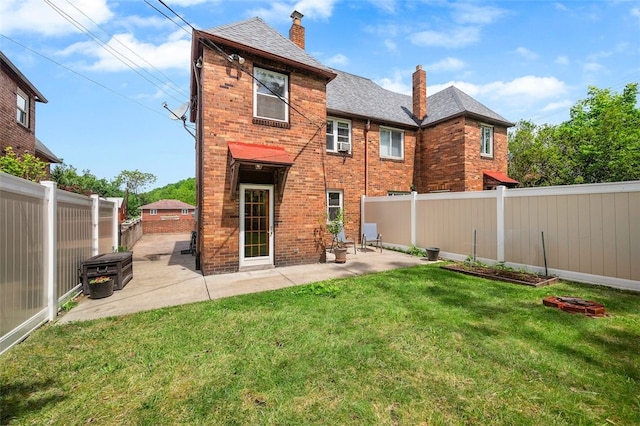 3983 Beechwood Blvd, Squirrel Hill, PA 15217 - back of property featuring a chimney, a patio area, and brick siding