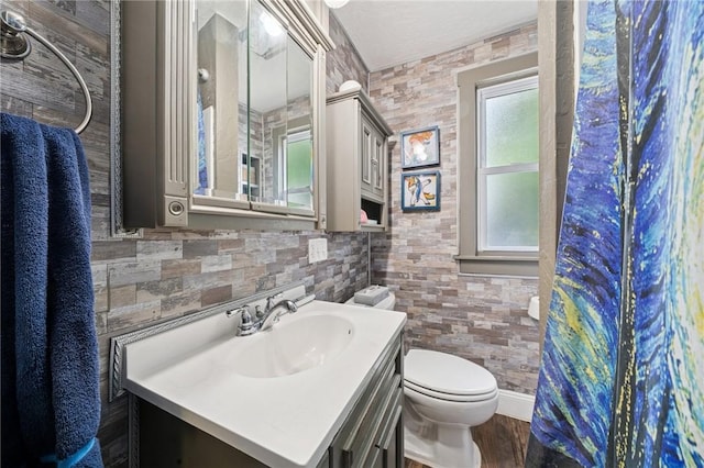 121 N Lehigh St, Munhall, PA 15120 - bathroom with toilet, vanity, and wood finished floors