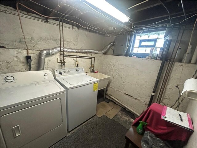 217 Meadow Ave, Charleroi Boro, PA 15022 - laundry room with independent washer and dryer and electric panel