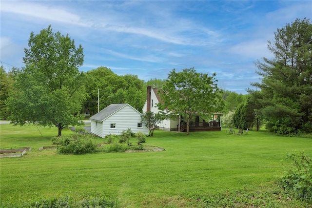 1265 Slippery Rock Rd, Liberty Twp, PA 16057 - view of grassy yard with a deck