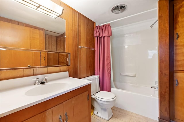 2265 State Route 982, Mount Pleasant Twp Wml, PA 15666 - bathroom featuring toilet, shower / bath combination with curtain, vanity, and tile patterned floors