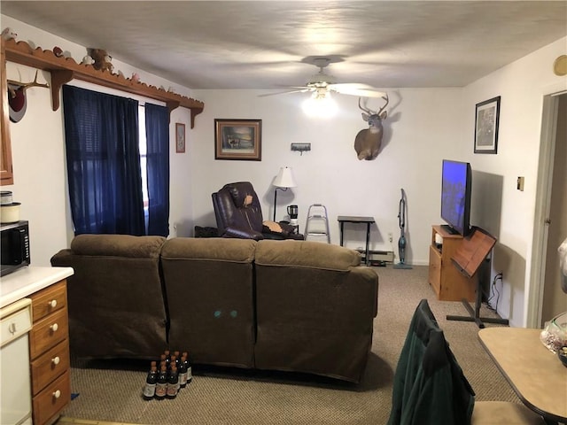 1 S Main St, Fairchance, PA 15437 - living area with carpet flooring and a ceiling fan