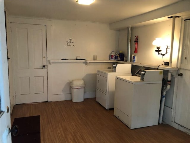 1 S Main St, Fairchance, PA 15437 - laundry room with wood finished floors and washer and dryer