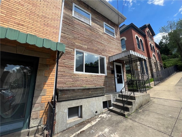 167 S 15th St, South Side, PA 15203 - view of side of property with stone siding