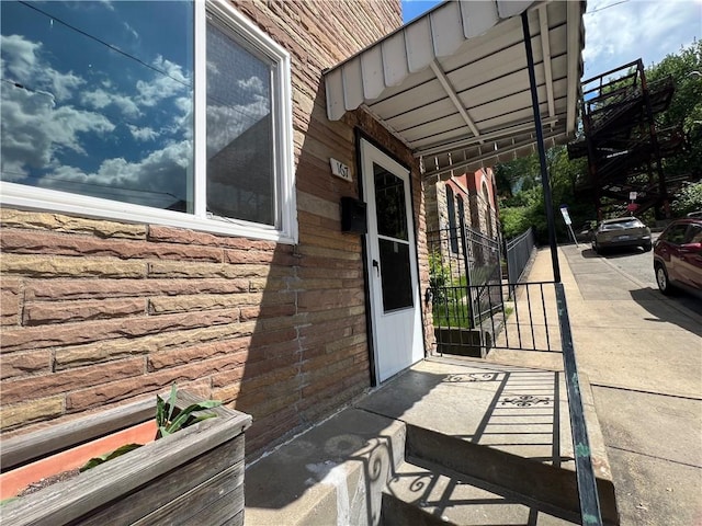 167 S 15th St, South Side, PA 15203 - property entrance featuring brick siding