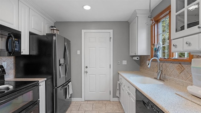 4720 Rolling Hills Rd, Whitehall, PA 15236 - kitchen featuring black appliances, a sink, white cabinetry, light countertops, and recessed lighting