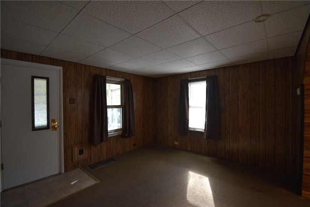 1020 Arch St, City Of Washington, PA 15301 - carpeted spare room featuring wood walls