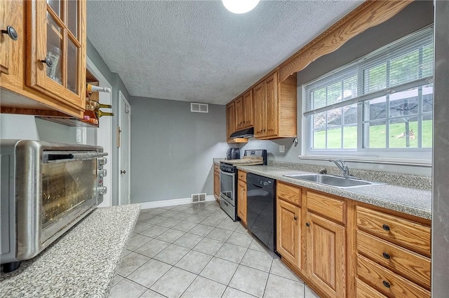 216 Siebert, Ross Twp, PA 15237 - kitchen featuring stainless steel range, dishwasher, a sink, light tile patterned floors, and baseboards