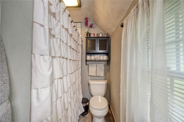 216 Siebert, Ross Twp, PA 15237 - full bathroom featuring vaulted ceiling, toilet, wood finished floors, and baseboards