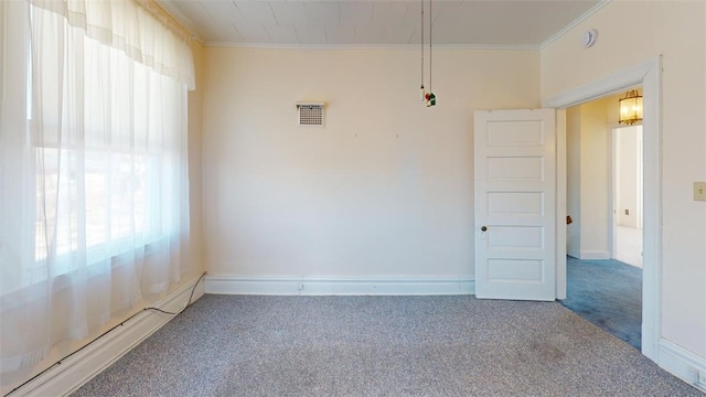 2120 Delaware Ave, Swissvale, PA 15218 - carpeted spare room featuring crown molding and baseboards