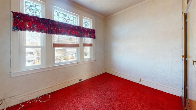 2120 Delaware Ave, Swissvale, PA 15218 - carpeted empty room featuring crown molding and baseboards