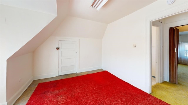 2120 Delaware Ave, Swissvale, PA 15218 - additional living space with lofted ceiling, carpet flooring, and baseboards