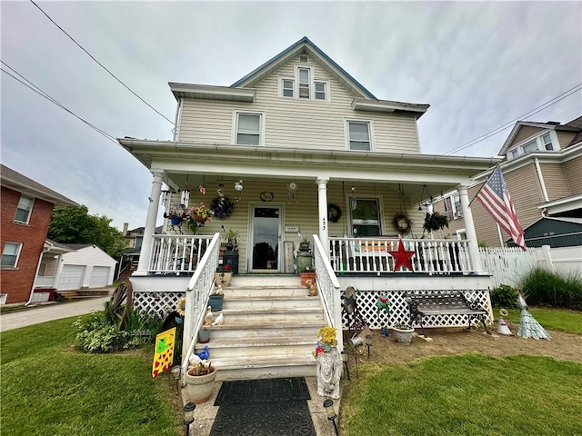 453 N W St, Waynsbrg/Frankln Twp, PA 15370 - view of front of home featuring covered porch and a front lawn