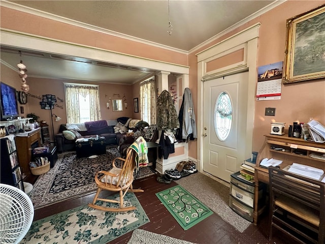 453 N W St, Waynsbrg/Frankln Twp, PA 15370 - entryway featuring crown molding and wood finished floors