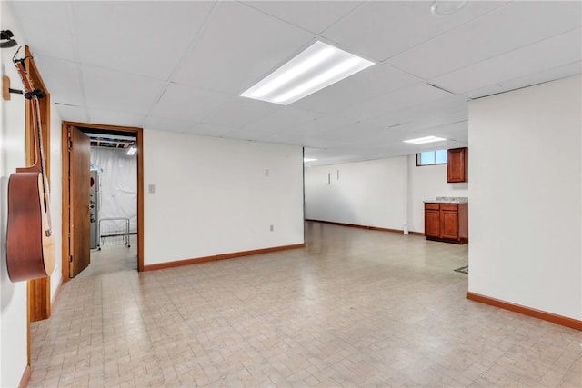 319 Hummingbird Cir, Cranberry Twp, PA 16066 - below grade area with baseboards and a paneled ceiling