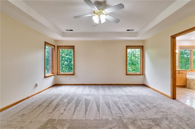 133 Ridgemont Dr, Cranberry Twp, PA 16066 - unfurnished room with a raised ceiling, carpet, baseboards, and healthy amount of natural light