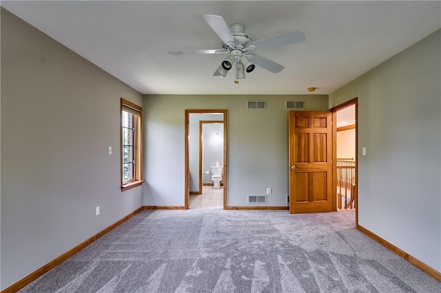 133 Ridgemont Dr, Cranberry Twp, PA 16066 - unfurnished bedroom featuring baseboards, carpet flooring, ensuite bath, and a ceiling fan