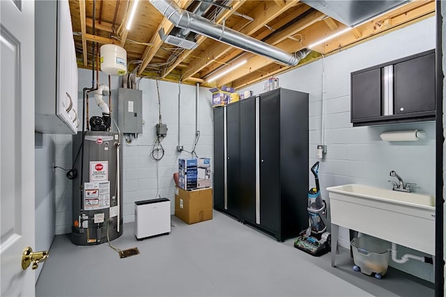 133 Ridgemont Dr, Cranberry Twp, PA 16066 - unfinished below grade area featuring water heater, electric panel, and concrete block wall