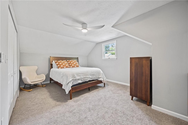 48 Glenmore Ave, West View, PA 15229 - carpeted bedroom featuring a ceiling fan, lofted ceiling, and baseboards