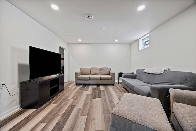 48 Glenmore Ave, West View, PA 15229 - living room with light wood-style floors, recessed lighting, and baseboards