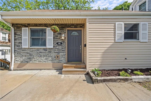 48 Glenmore Ave, West View, PA 15229 - doorway to property with stone siding