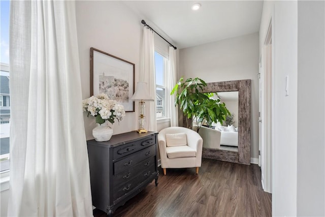 436 Greenwood Dr, North Strabane, PA 15317 - living area with dark wood-type flooring and baseboards