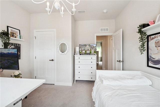 436 Greenwood Dr, North Strabane, PA 15317 - carpeted bedroom with a chandelier and baseboards