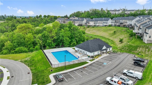 436 Greenwood Dr, North Strabane, PA 15317 - aerial perspective of suburban area with a pool