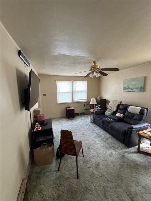 2709 Leland St, Perry Hilltop, PA 15214 - living room with carpet and a ceiling fan