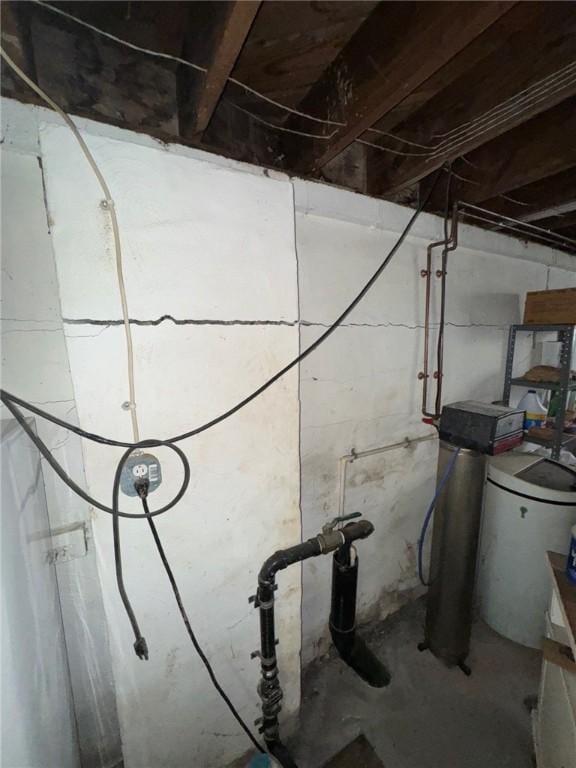 2709 Leland St, Perry Hilltop, PA 15214 - unfinished below grade area with a water softener system