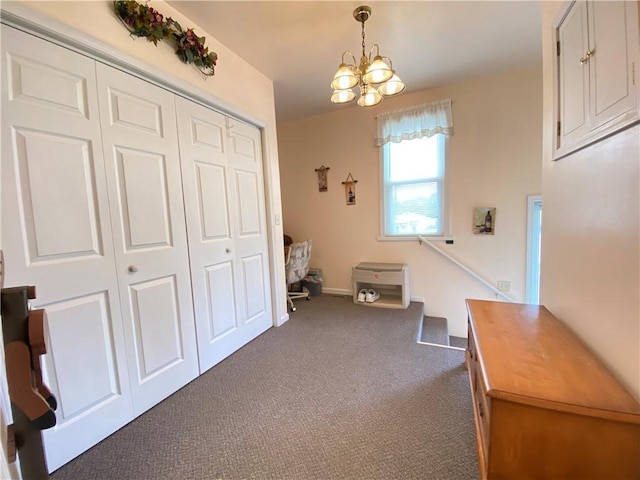 3 Kilbourne Rd, West Salem Twp, PA 16125 - unfurnished office with a chandelier and dark colored carpet
