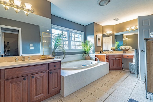 102 Maple Gln, Peters Twp, PA 15367 - bathroom featuring tile patterned flooring, a bath, and two vanities