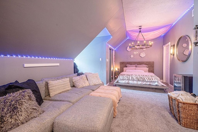 102 Maple Gln, Peters Twp, PA 15367 - carpeted bedroom with a chandelier and vaulted ceiling
