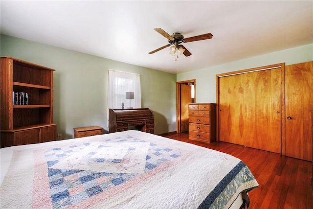 321 Green Acres Ln, Shenango Twp Law, PA 16101 - bedroom with wood finished floors, a closet, and ceiling fan