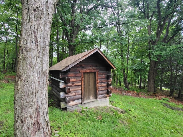 118 Wide View Ter, Unity Twp, PA 15650 - view of shed featuring a view of trees