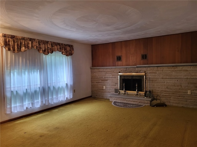 118 Wide View Ter, Unity Twp, PA 15650 - unfurnished living room featuring carpet floors, a fireplace, and baseboards